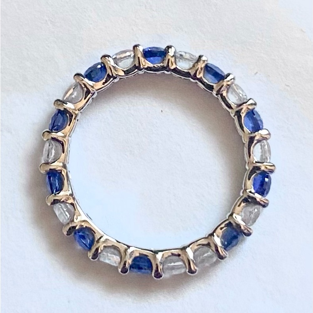 Levian Sapphire Sterling Silver Eternity Band - Picture 4 of 14